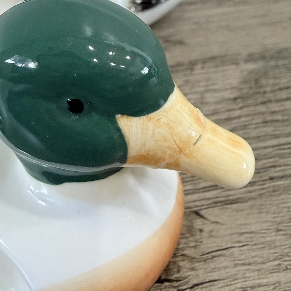 Set Of 4 Mallard Duck Napkin Rings Porcelain Dining Decor Vintage Hunting - Picture 10 of 12